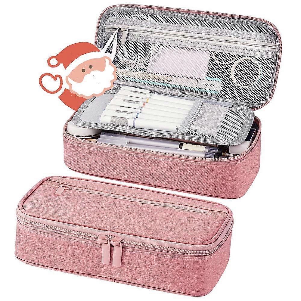 Large pencil case 5 compartment canvas, wear-resistant and durable, stylish and practical design.