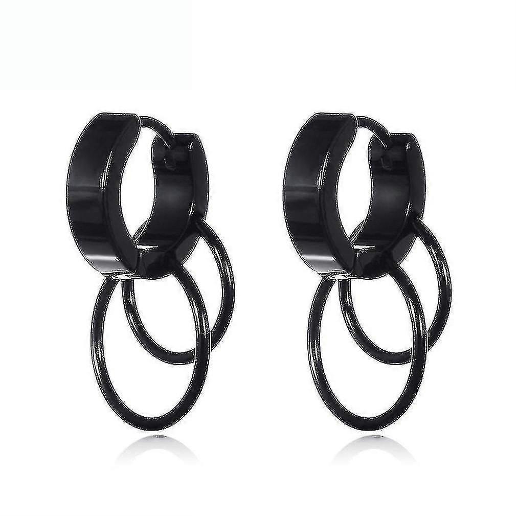 øre klips doble ringer antiallergisk titan stål øre studs for fest