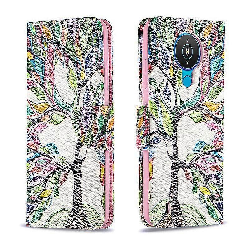 Cover Compatible With Nokia C1 Plus Painted Leather Case 10 Patterns Phone Case Compatible With Nokia Leather Case Flip-up Card Leather Case