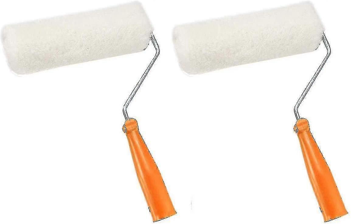 Paint Roller With Brush, 2 Pieces, 22.9 Cm, Cotton Thread, Paint Roller White