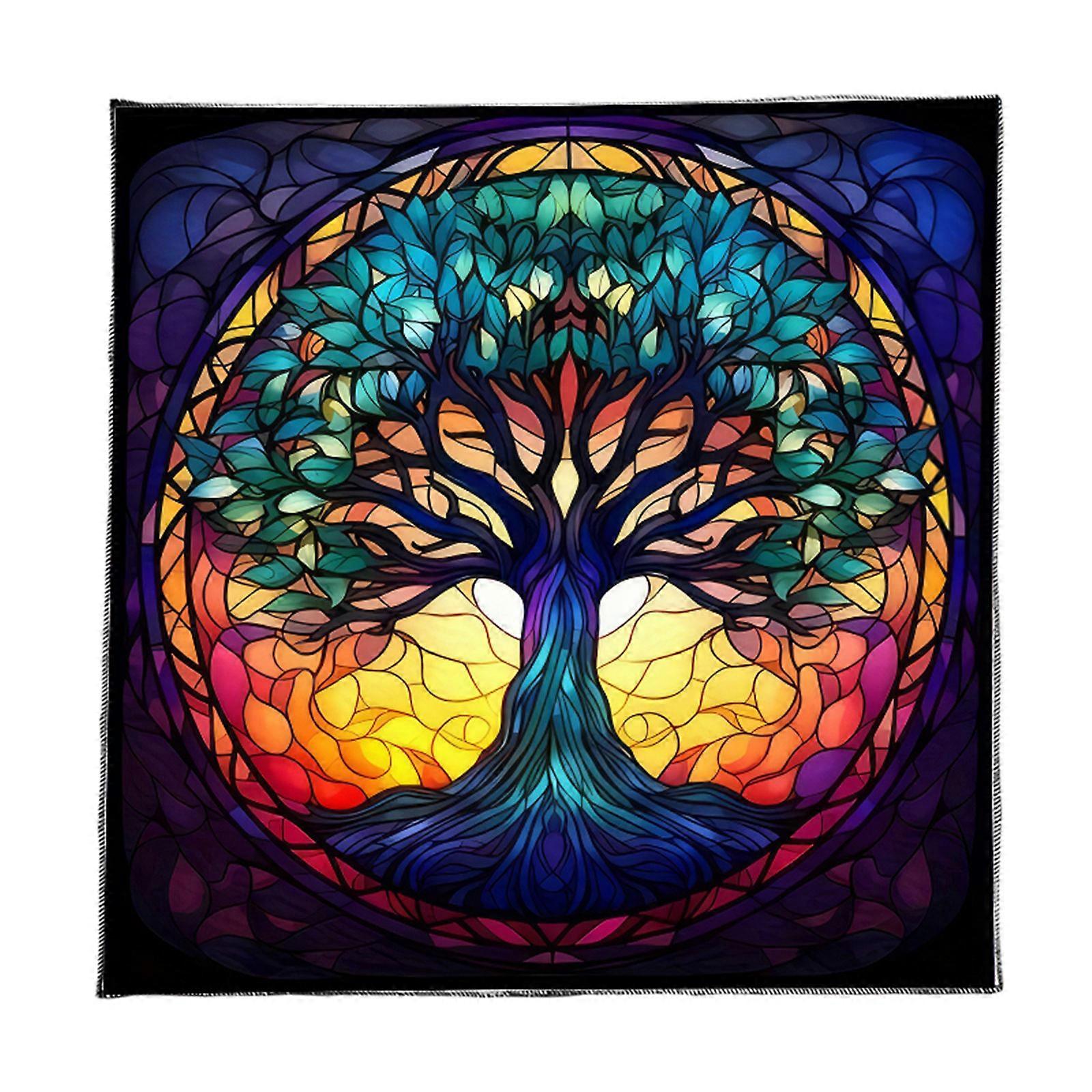 Circle Tree Pattern Ταρώ Κάρτα Τραπεζομάντιλο Βωμοί Ύφασμα Βωμοί Ύφασμα Divinations Card Τραπεζομάντιλο Ταπετσαρία Εύκολη χρήση 75x75cm