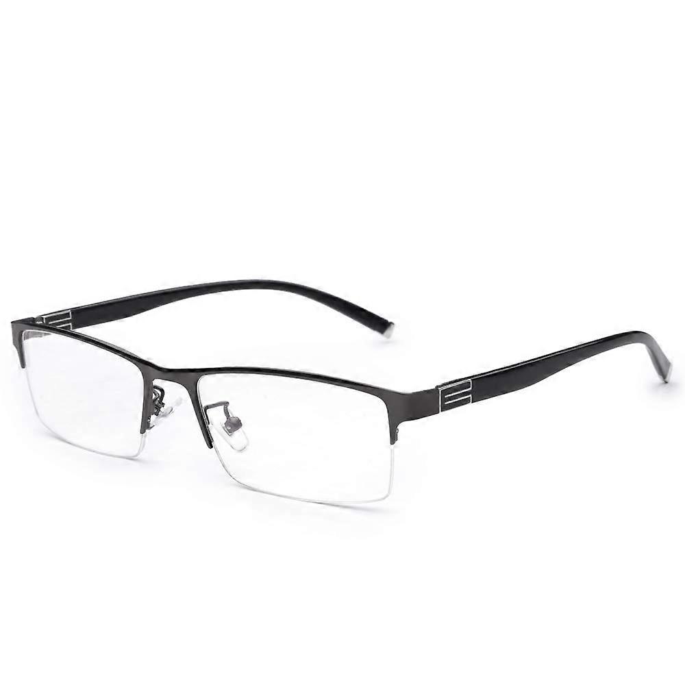 Lightweight Half Rim Photochromic Gray Reading Glasses +4.75 Strength Unisex Gray Frame Readers for Enhanced Vision