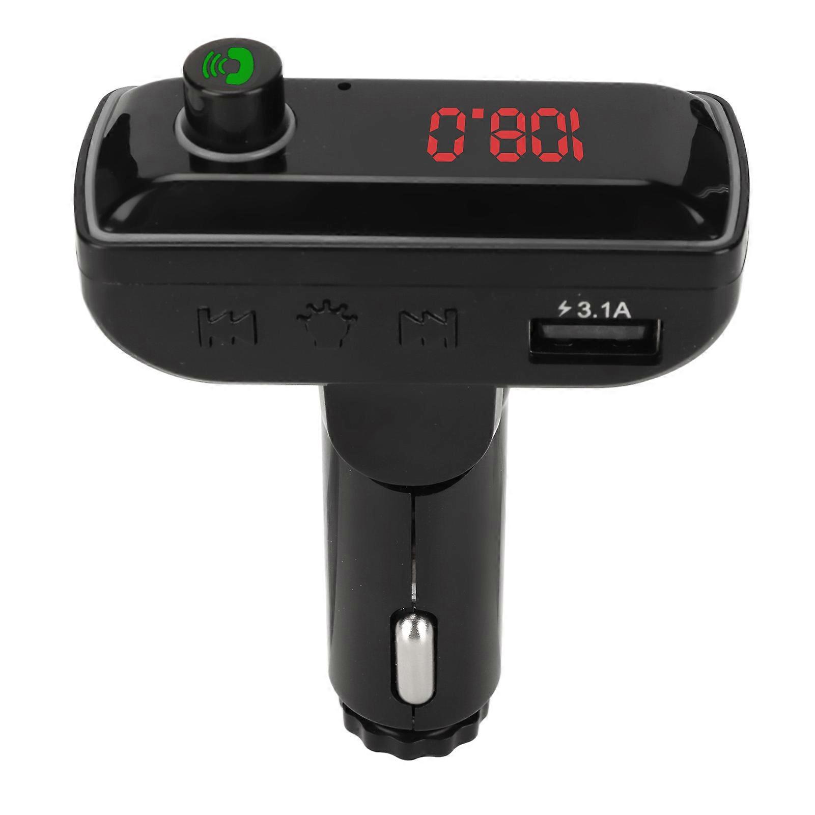 FM Transmitter Adapter BT 5.0 Ambient Light Hands Free Calling MP3 WAV Format Music USB Charging Car Charger