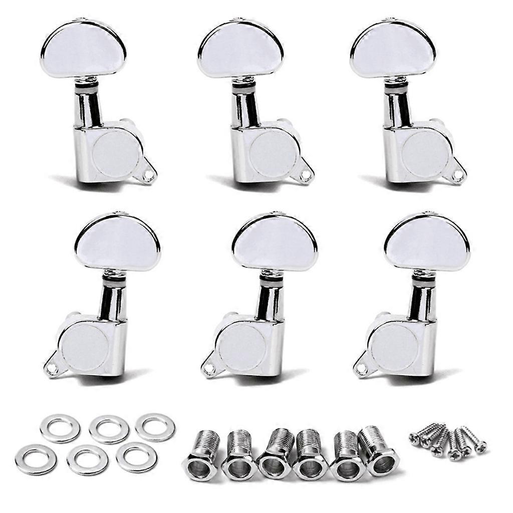 Guitar String Tuning Pegs Machine Heads Tuners 3L 3R Electric Acoustic Guitar Parts Replacement Set with Mounting Screws
