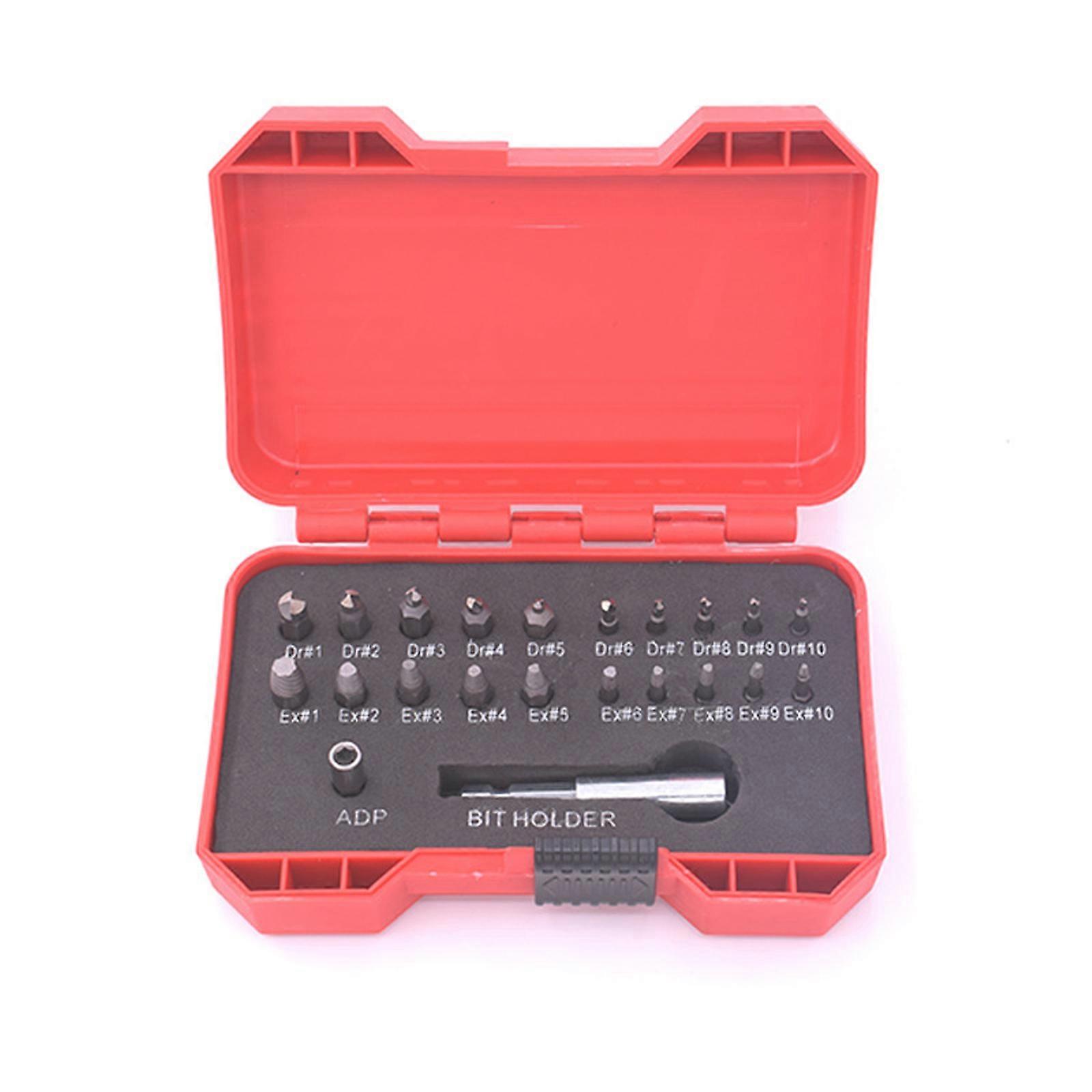 22Pcs High Speed Steel Screw Extractor Remover Set Suitable for Easy Removal of Damaged or Broken Screws in Various Size