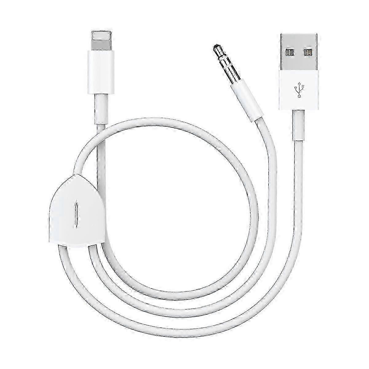 Enhanced 2-in-1 Audio Charging Cable Compatible with Multiple Devices for Simultaneous Charging and Music Playback