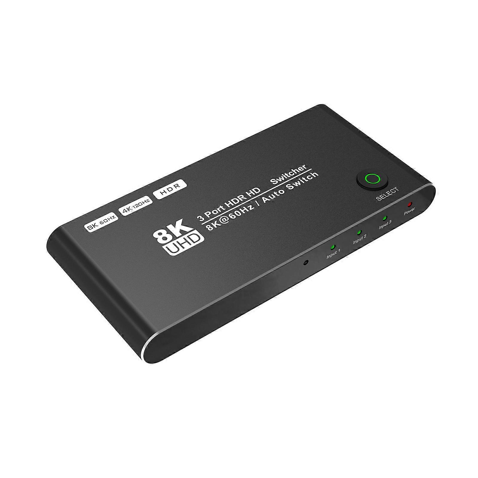 3x1 HDMI-compatible Splitter 3 In 1 Out 4K 8k Switch Selector 4K 120hz Switcher Box for /5 Game Consoles PC HDTV