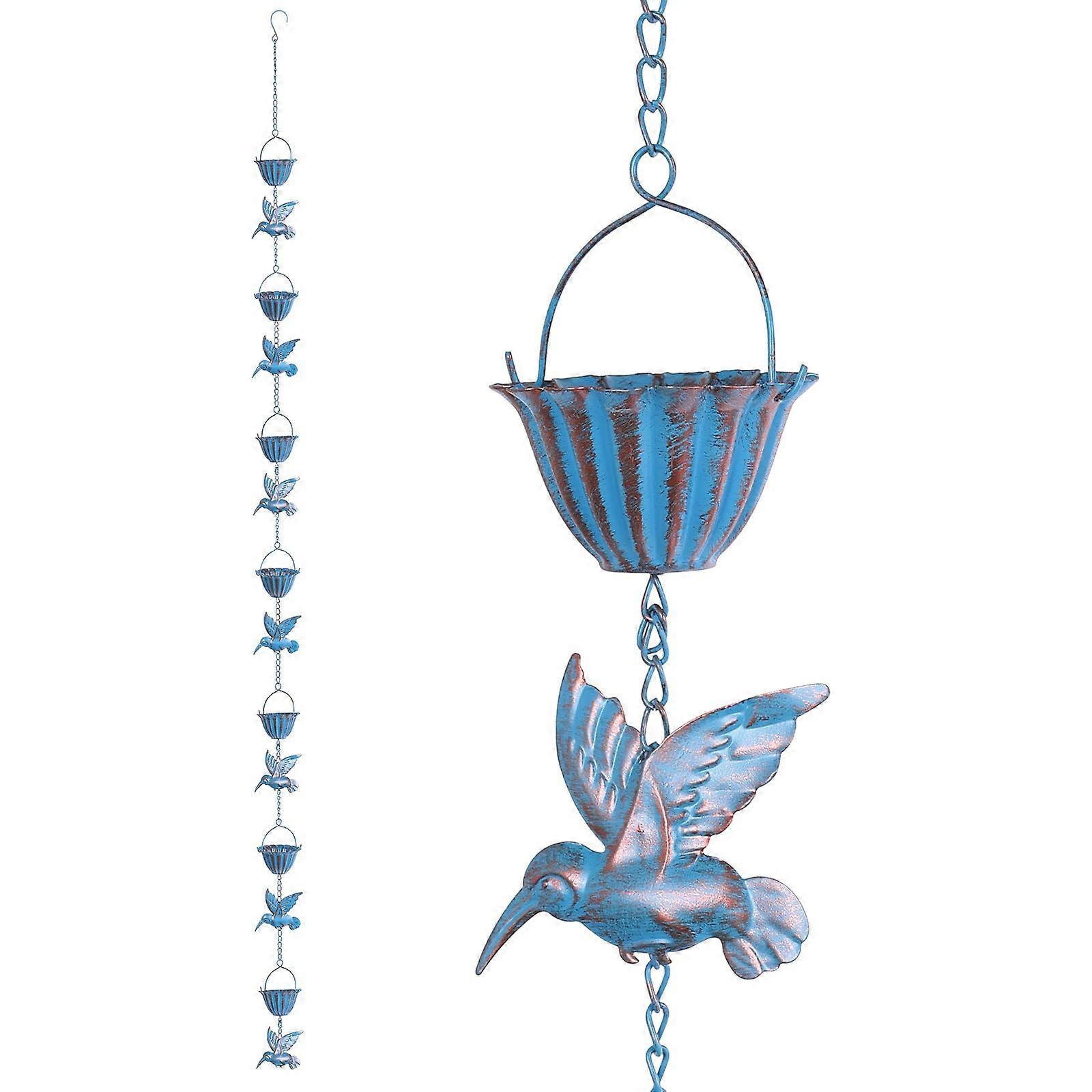 Rain Chain 2.4 m for Gutters - Outdoor Metal Rain Drain Chain, Decorative Rain Catcher for Efficient Water Drainage