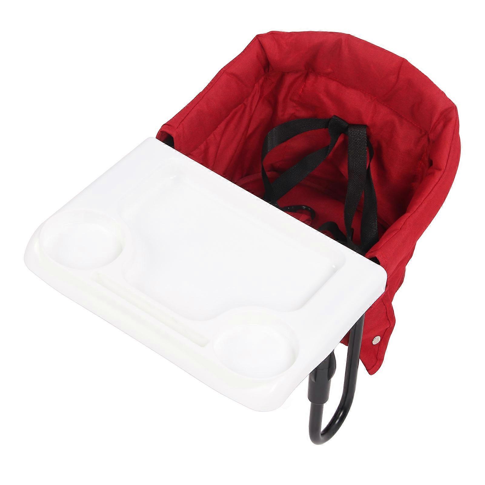 Hook On High Chair 15KG Load Capacity Adjustable Foldable Portable Baby High Chair for Home Travel Red