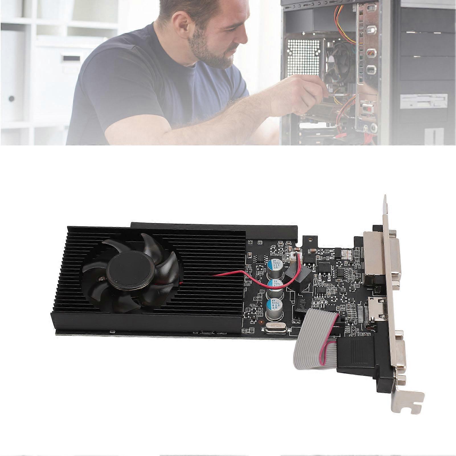 GT705 2GD3 Game Graphics Card 2GB GDDR3 64bit Quiet Cooling Fan PCIe Graphics Card for Desktop Computer 