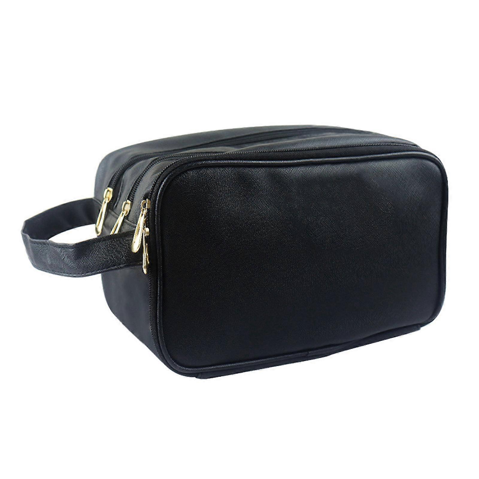 Multifunctional PU Leather Toiletry Bag Pouch for Cosmetics Shampoo Brushes