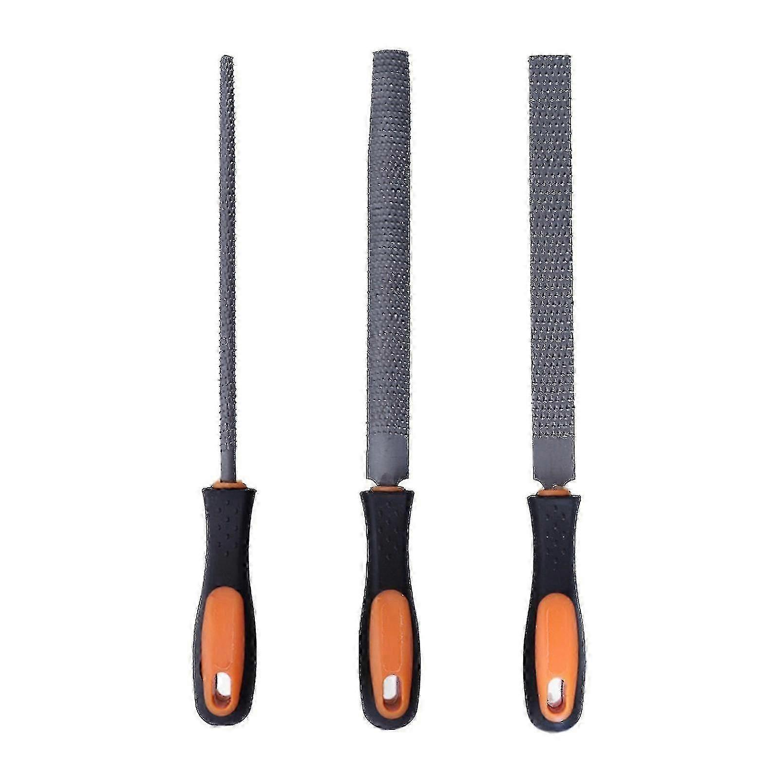 3pcs/set Sturdy Woodworking File Coarse-toothed High Wear Resistance Hand Tools Useful Half-round File Set For Workshop