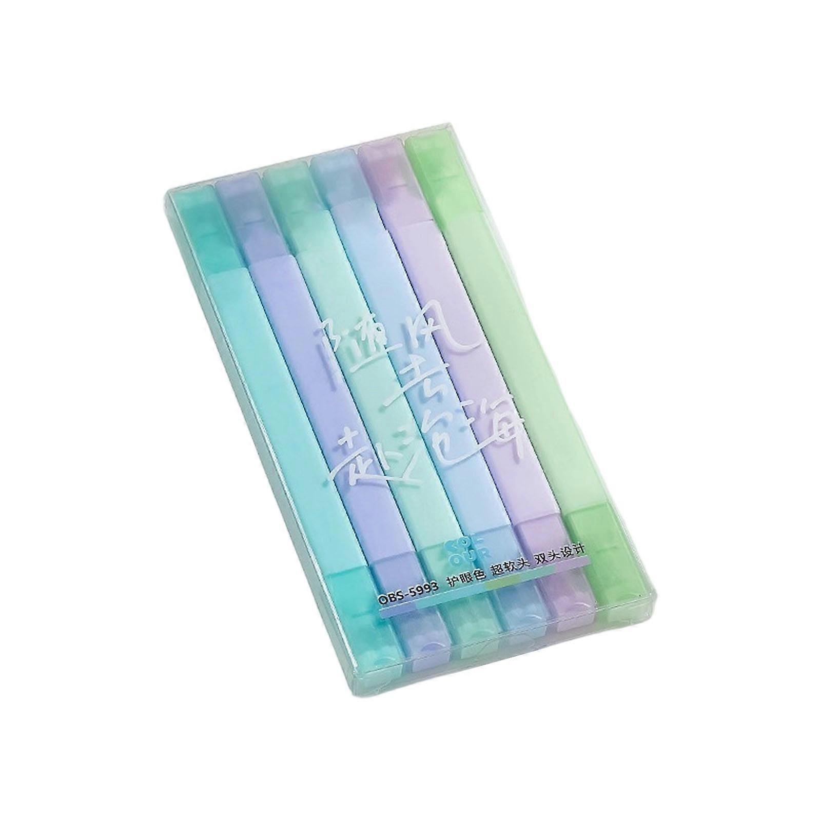 Double Head Highlighter Pen Double End Marker 6/12 Color Double Tip Marker Highlighter Pen For Journal Planner Calendar