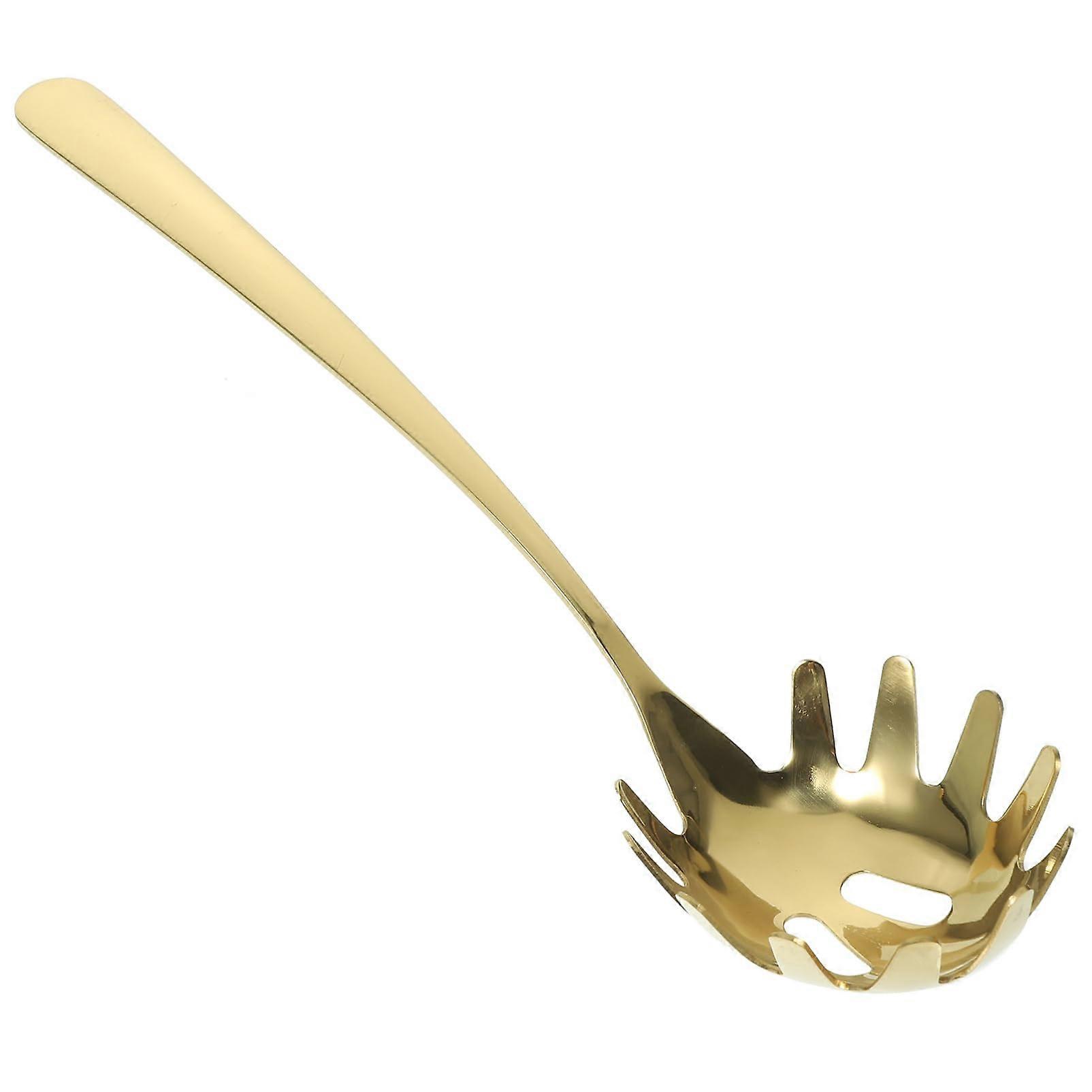 Pink Shell Server Stainless Steel Pasta Strainer Ladle Spoon Filter Kitchen Accessory for Cooking and Serving