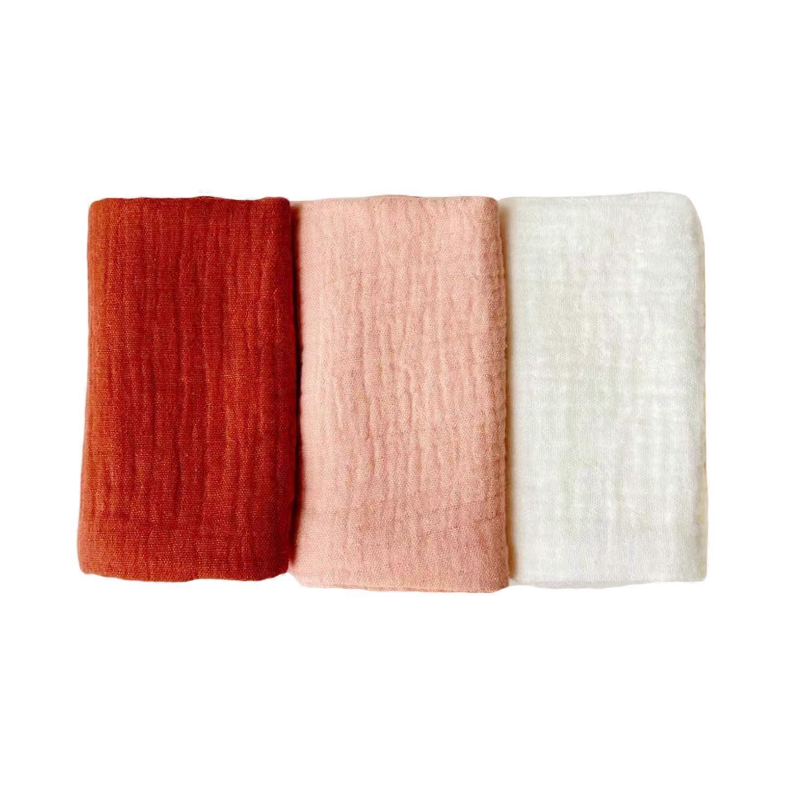 Thick 4 Layer Face Towel Soft Absorbent Baby Square Towel Comfortable Washcloths for Newborns 3pcs Set 25x25cm