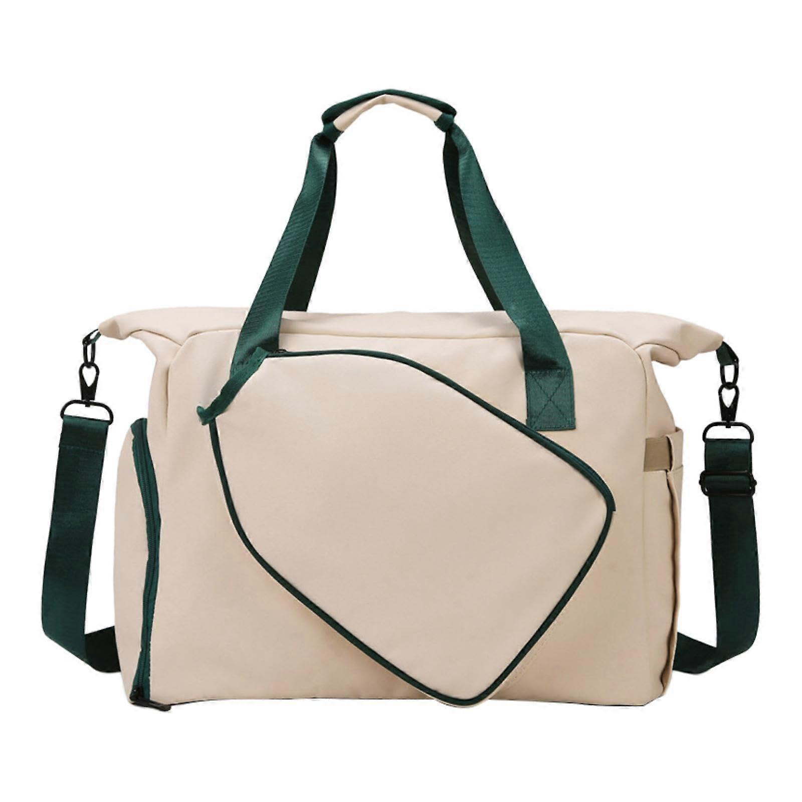 Pickleball Racket Bag Helles Khaki Sports Bag with Dry Wet Separation Shoulder Strap and Shoe Compartment