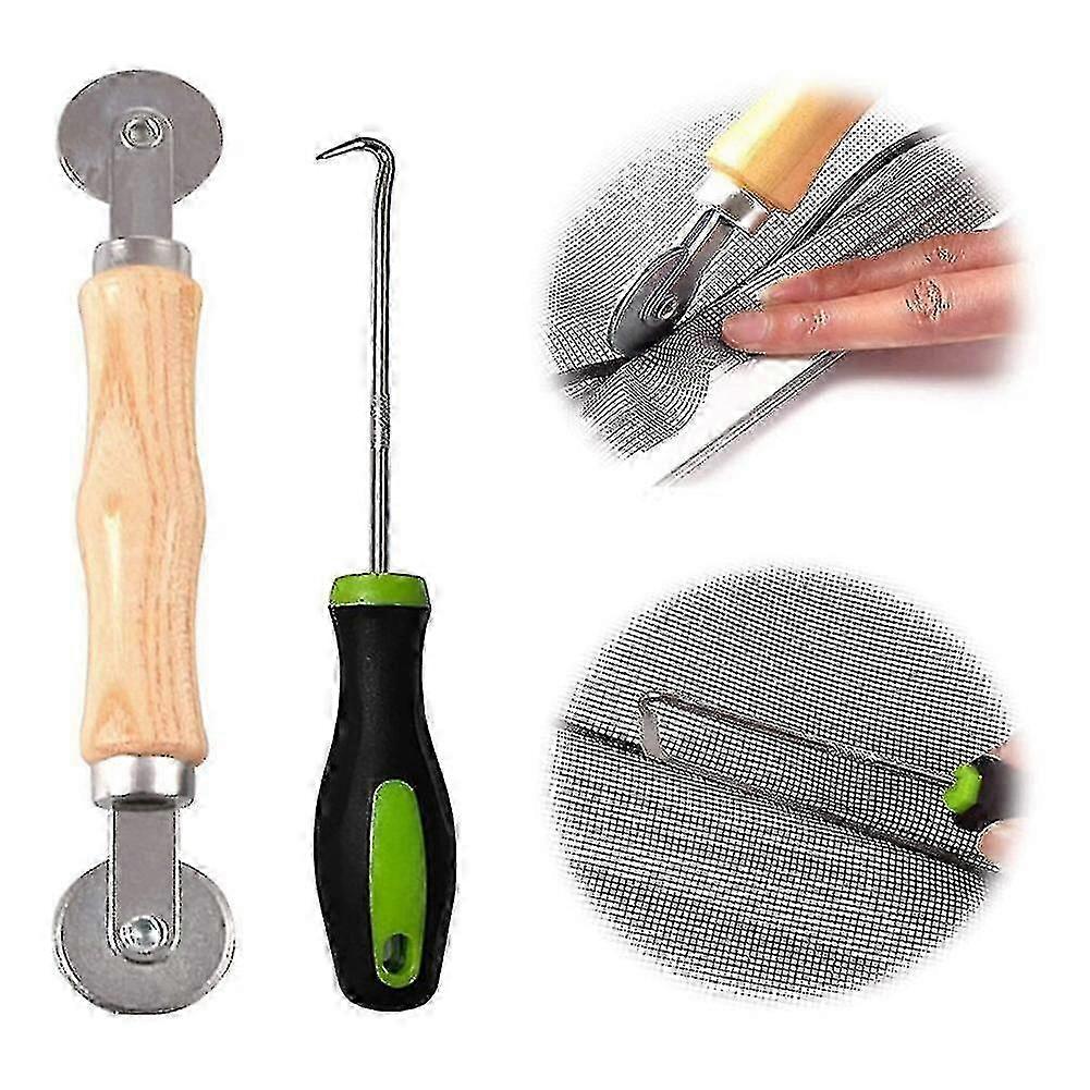 2023 New Screen Repair Kit, Roller Tool and Spline Removal Hook for Installing Door and Window Screens