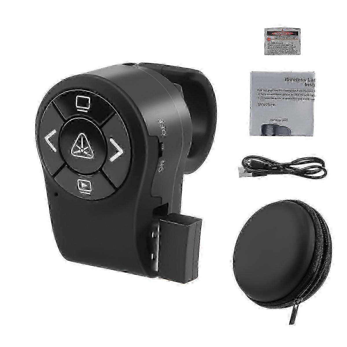2025 RF 2.4GHz Presenter with Finger Ring Remote Control for PowerPoint PPT Presentations