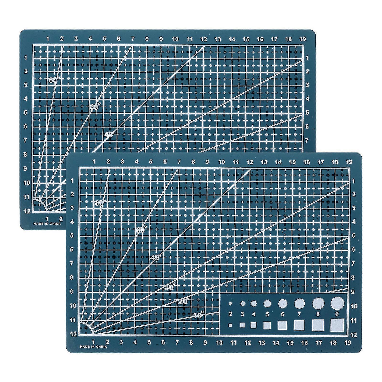 Green Cutting Mat Double-Sided A5 for Sewing Crafts 2Pcs Durable ABS