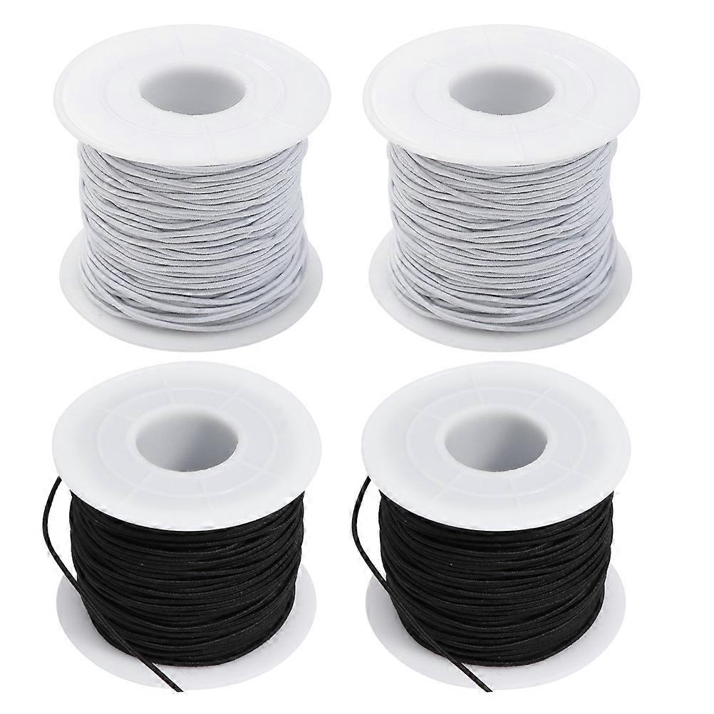 Cord For Jewelry Making Strings For Bracelets Elastic Jewelry String Music Festivals Party Embellishments 5000X0.1cm Black 4 Rolls