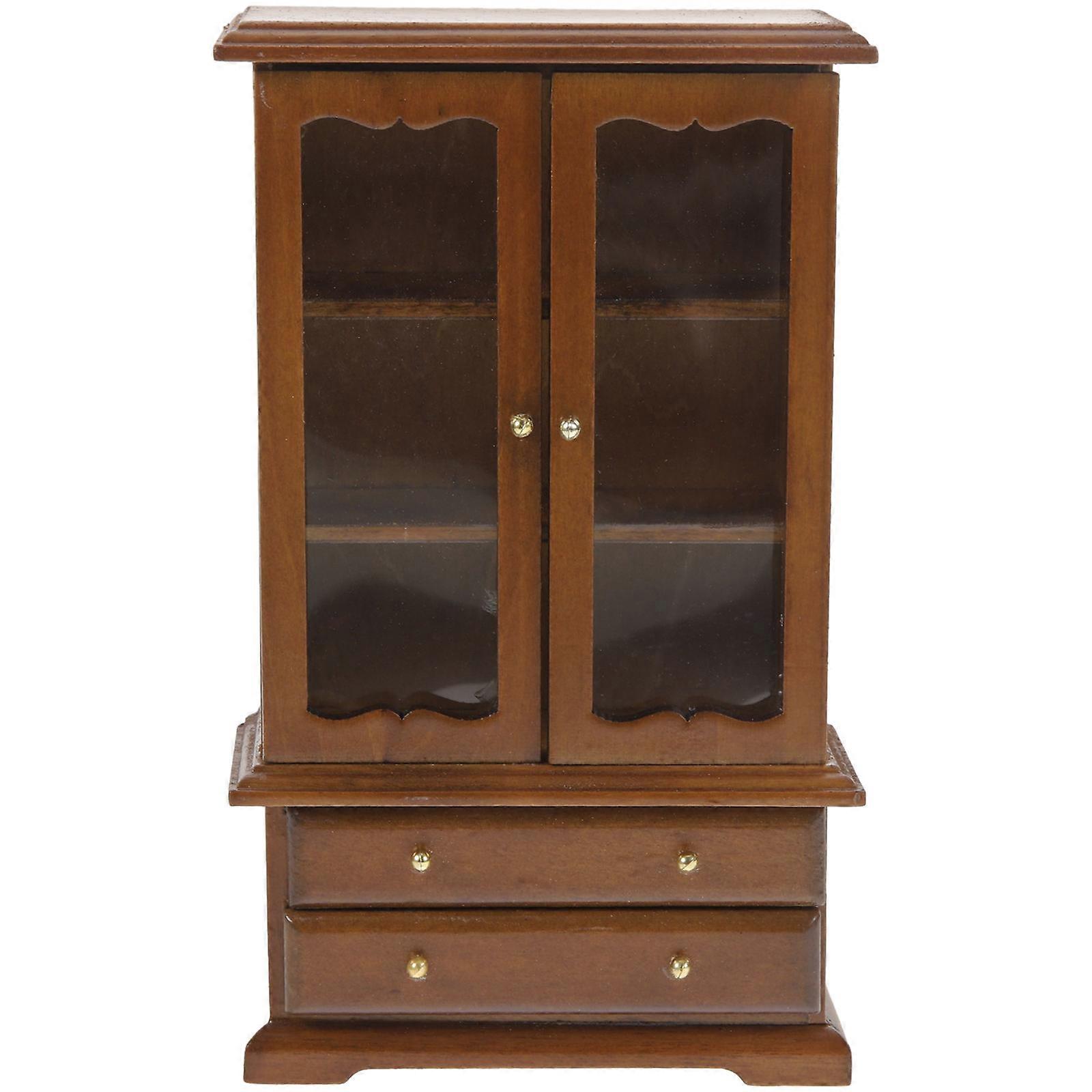Wooden Scale Shelf for Dollhouse Decor – Elegant Display Cabinet for Bedroom & Living Room – Organize Miniature Items & Accessories