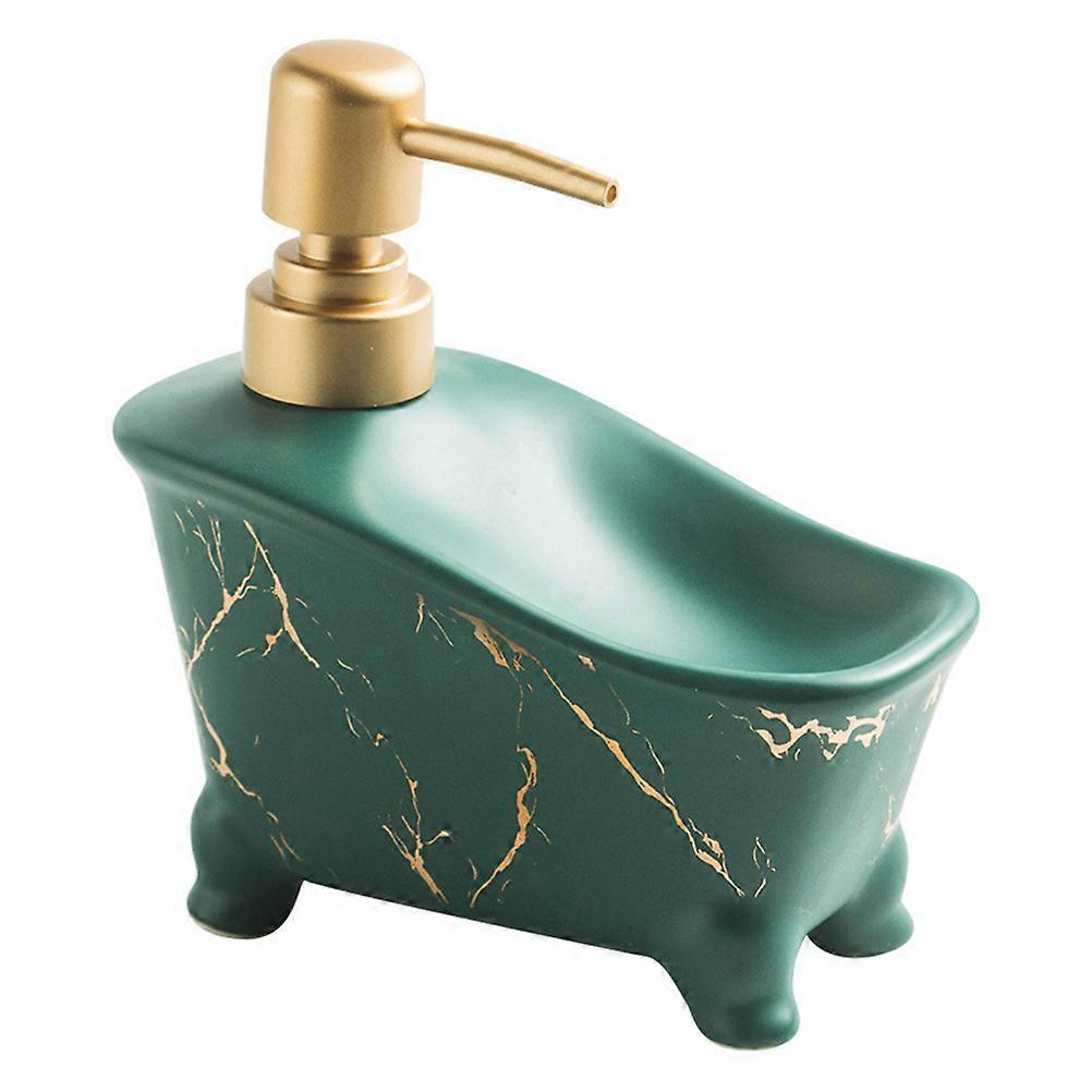 Bathtub Shaped Bottle 1Pcs Green Ceramic with Leak-Proof Pump for Storage Use