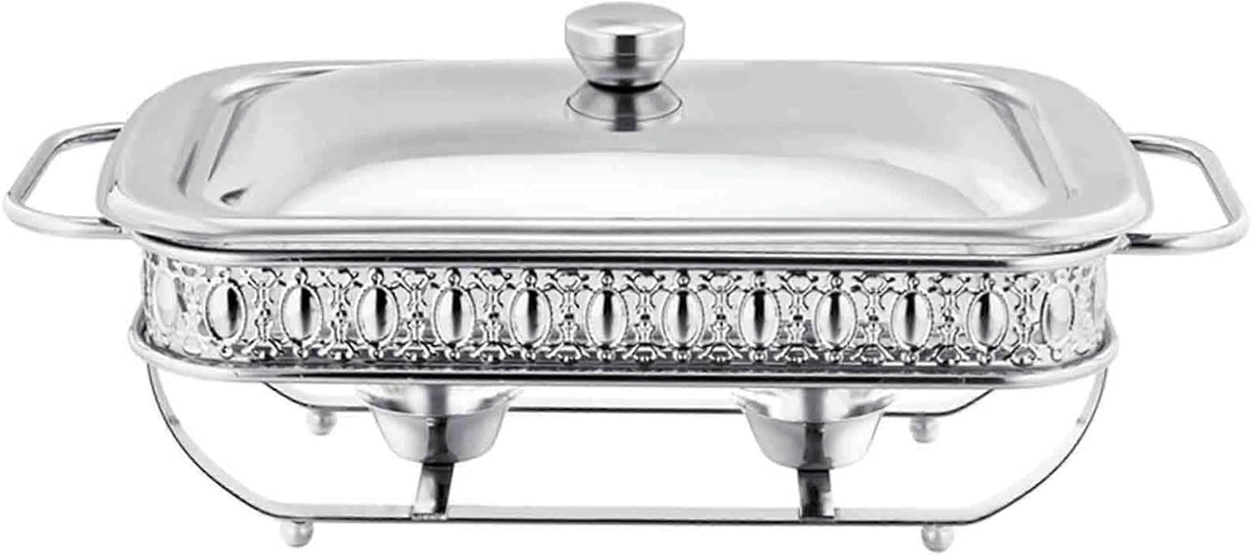 Stahl Catering Food Warmer, Glass Lid Holder, Chafing Dish Buffet Set, Silver2.0L