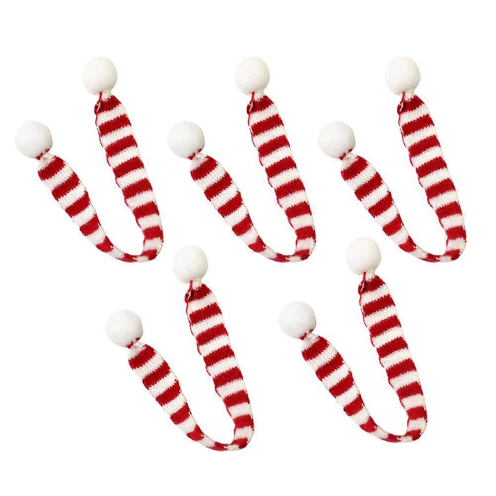Fashion Scarf for Women Warmth Outdoor Red White Striped 2x30CM 5Pcs