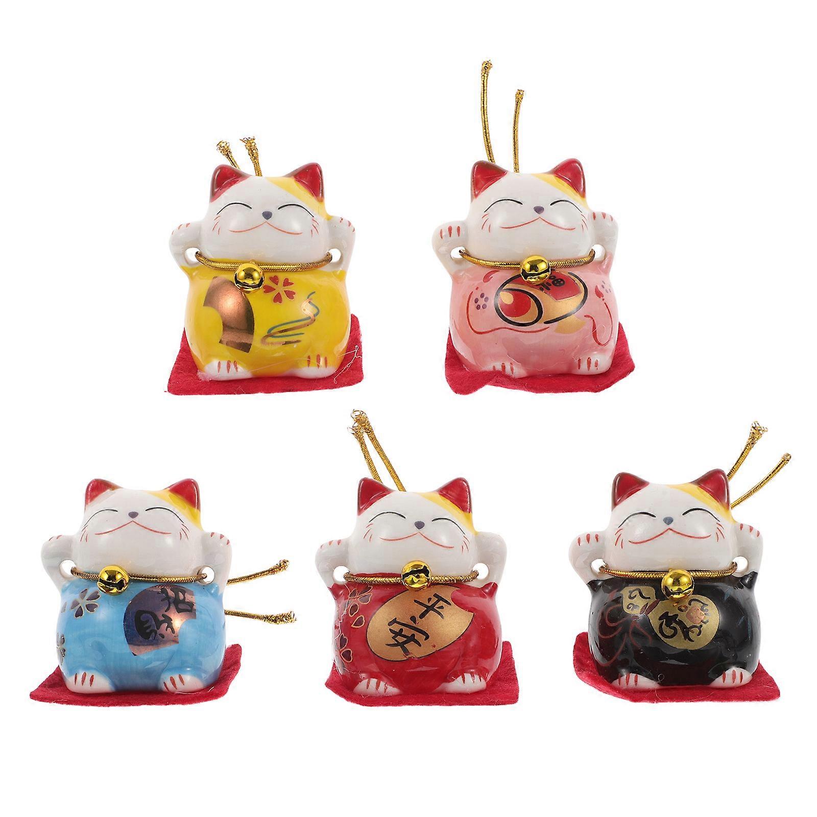 Good Luck Cats From Japan Cat Ornament Home Decor Assorted .50X3.50X3.50CM present 5Pcs