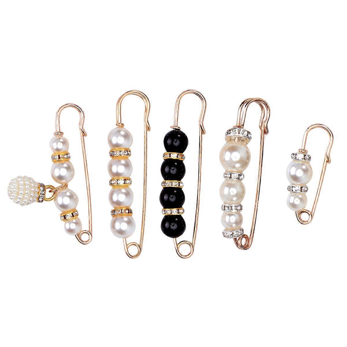 Here's a polished and engaging product description for your **5pcs Decorative Corsage Set Creative Lapel Pins with Pearl Decor Versatile Brooches for