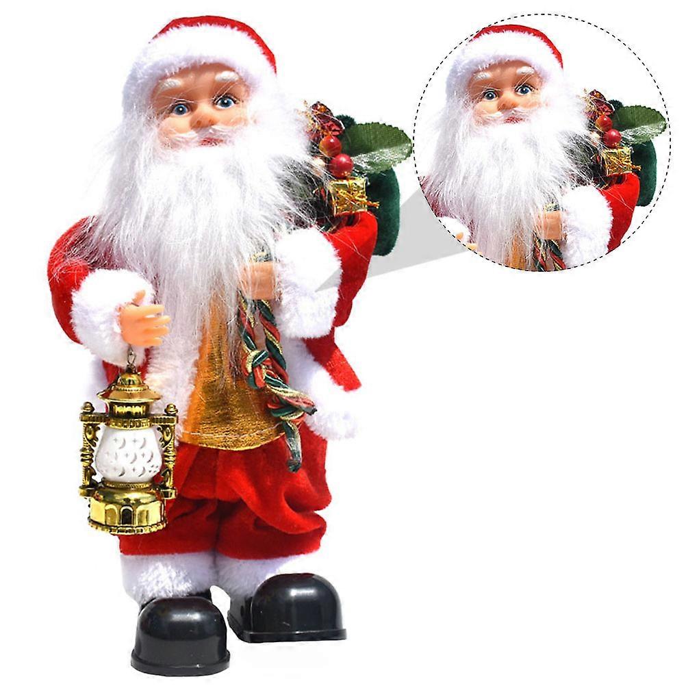 Santas Button Santa Clause Ornament Electric For Christmas Photo Prop 30x13cm 1Set