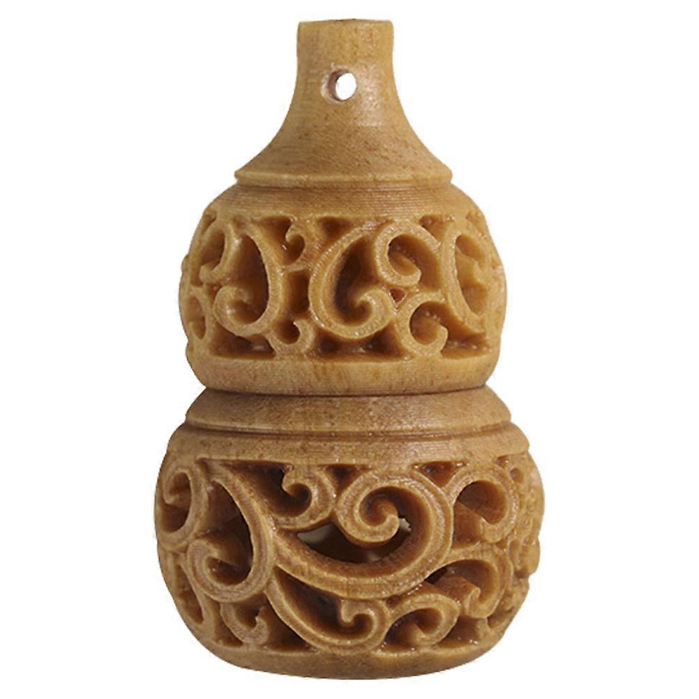 Gourd Pendant Diy Decoration Keychain Making Chocolate 3.3X2CM Wood Alloy Synthetic Material 1Pack