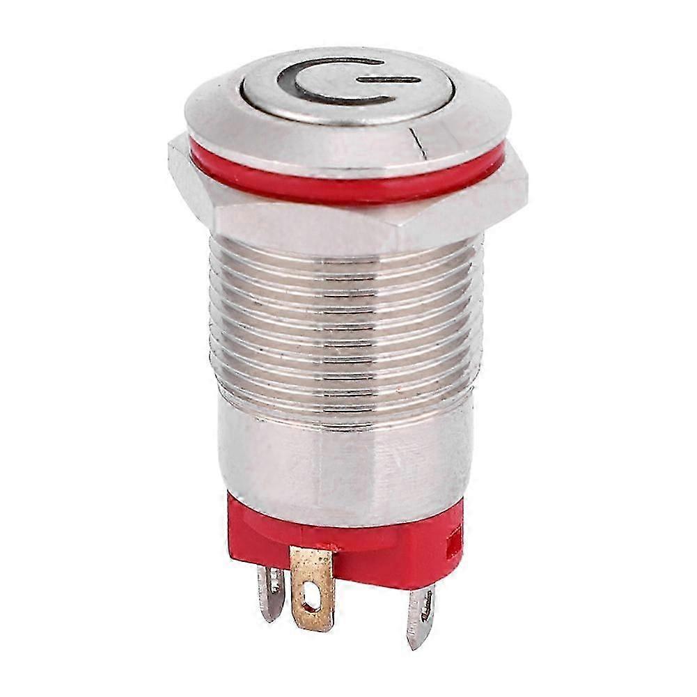 4 broches étanche à l’eau 12mm interrupteur à bouton en métal en forme de puissance LED interrupteur autobloquant (jaune 9 ~ 30V)