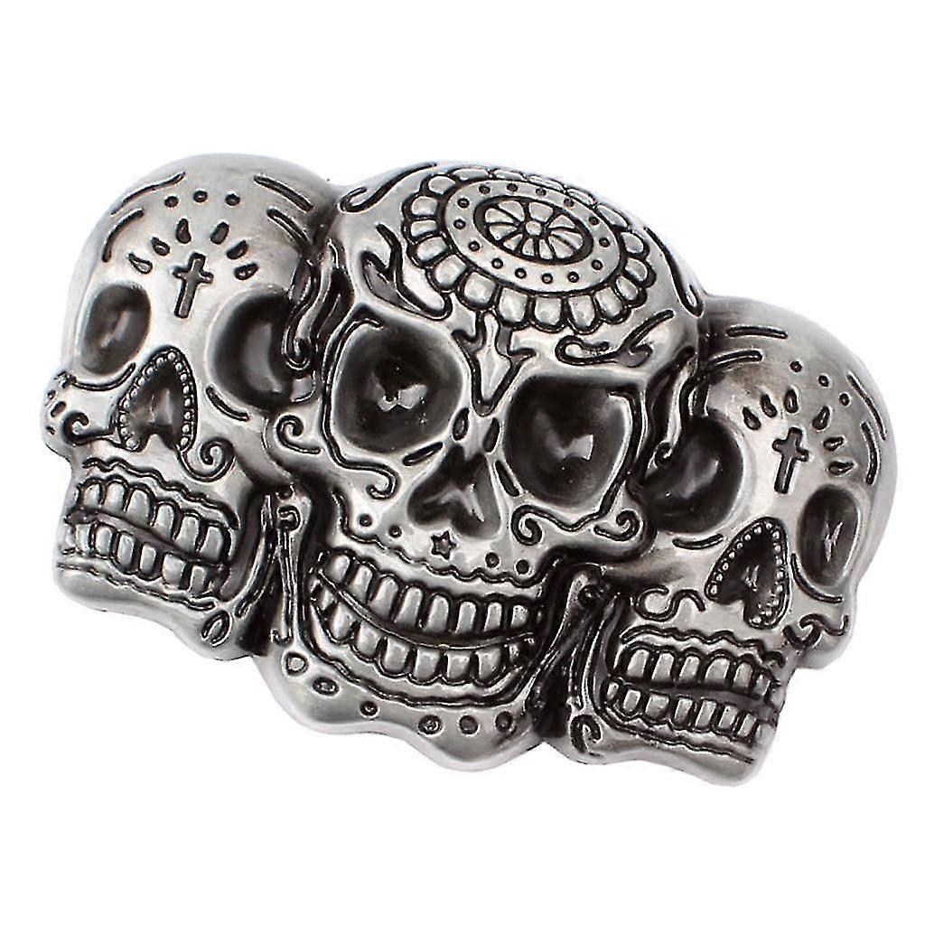 Vintage Western Belt Buckle 3D Skull Head Gothic Punk Rock Motorcycle Biker