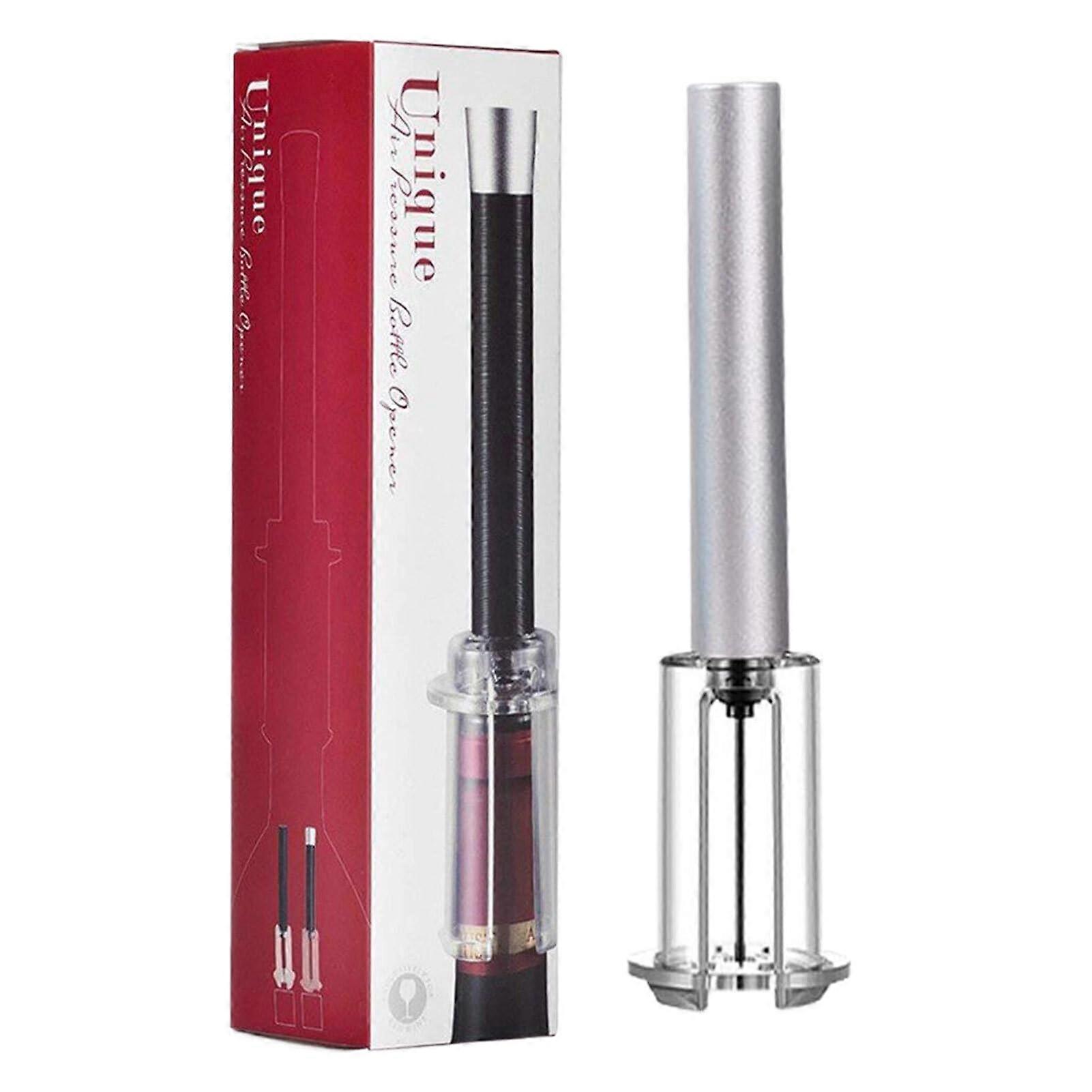 No more problems with air pressure wine opener for all bottles. Air pressure wine bottle opener, popper, wine cork remover, silver. Ref: 2265