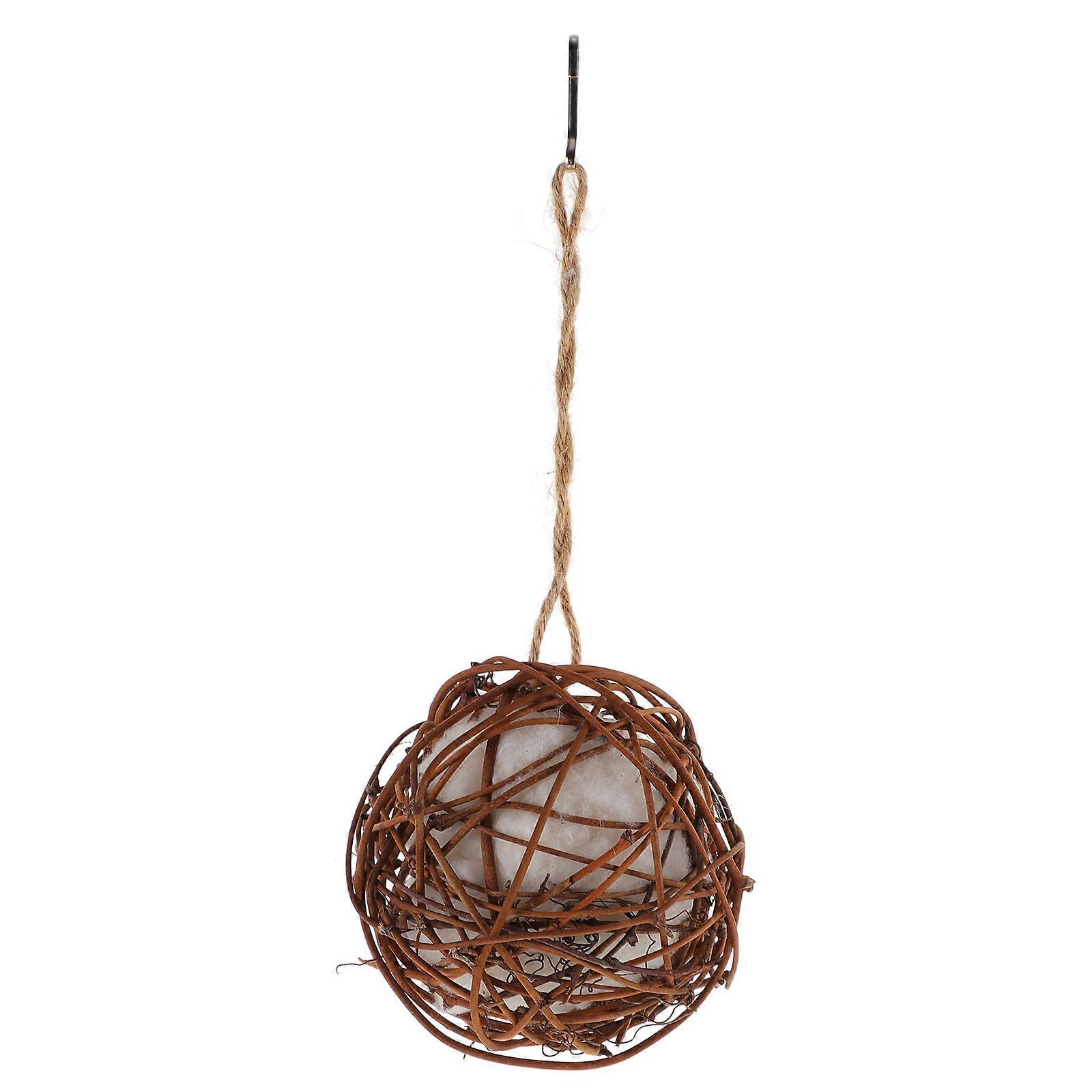 Bird Chew Toy Parrot Cage Shredding Toy Brown 9.5x9.5cm Hanging 1Set