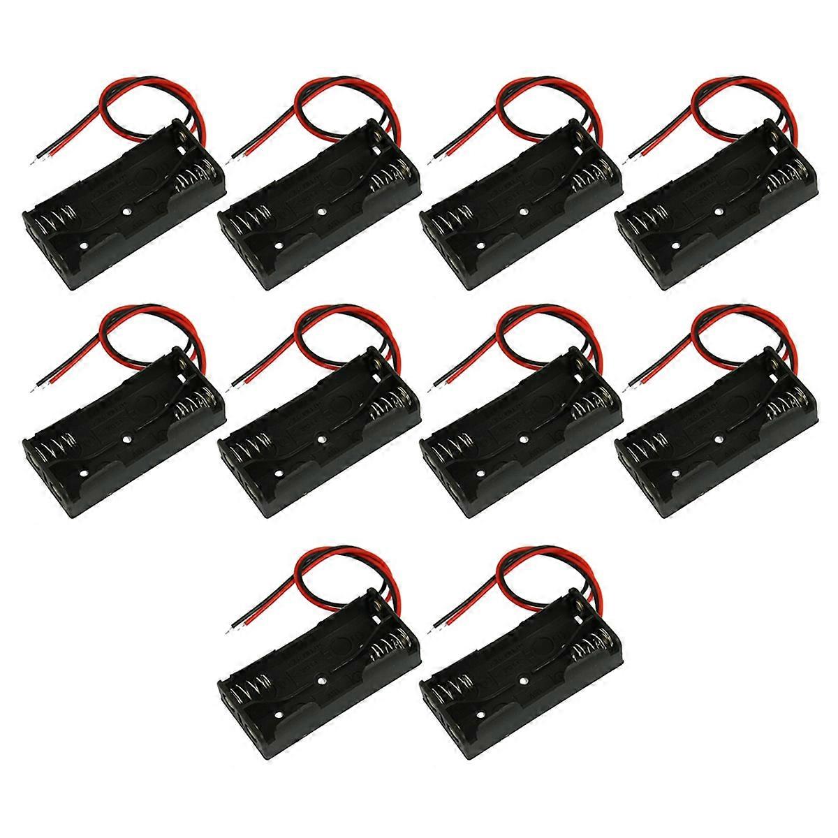 Black Plastic Battery Case Holder Wire 2 x 1.5V AAA