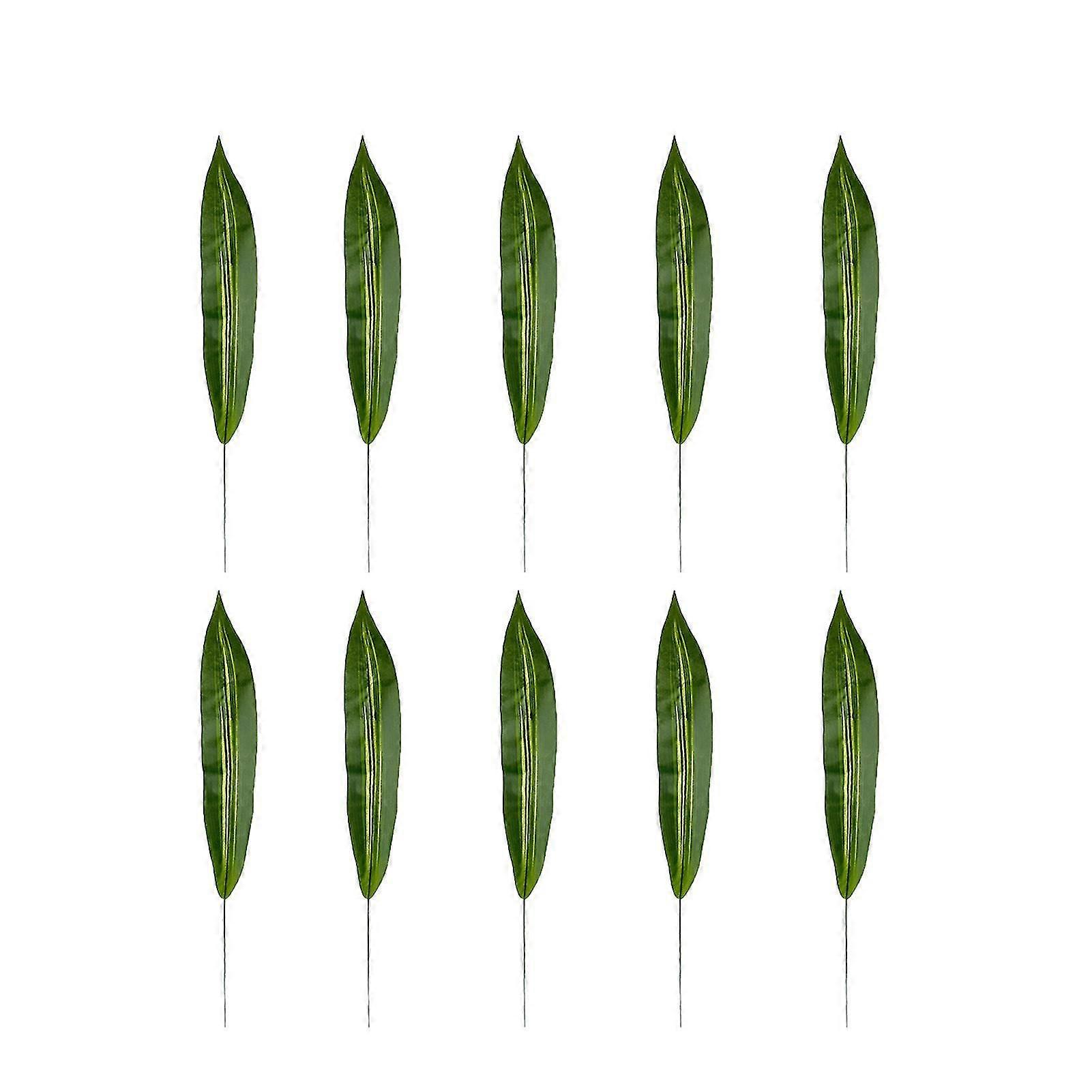 2025 Latest Model 10Pcs Simulation Leaves No Watering Plastic Artificial Green