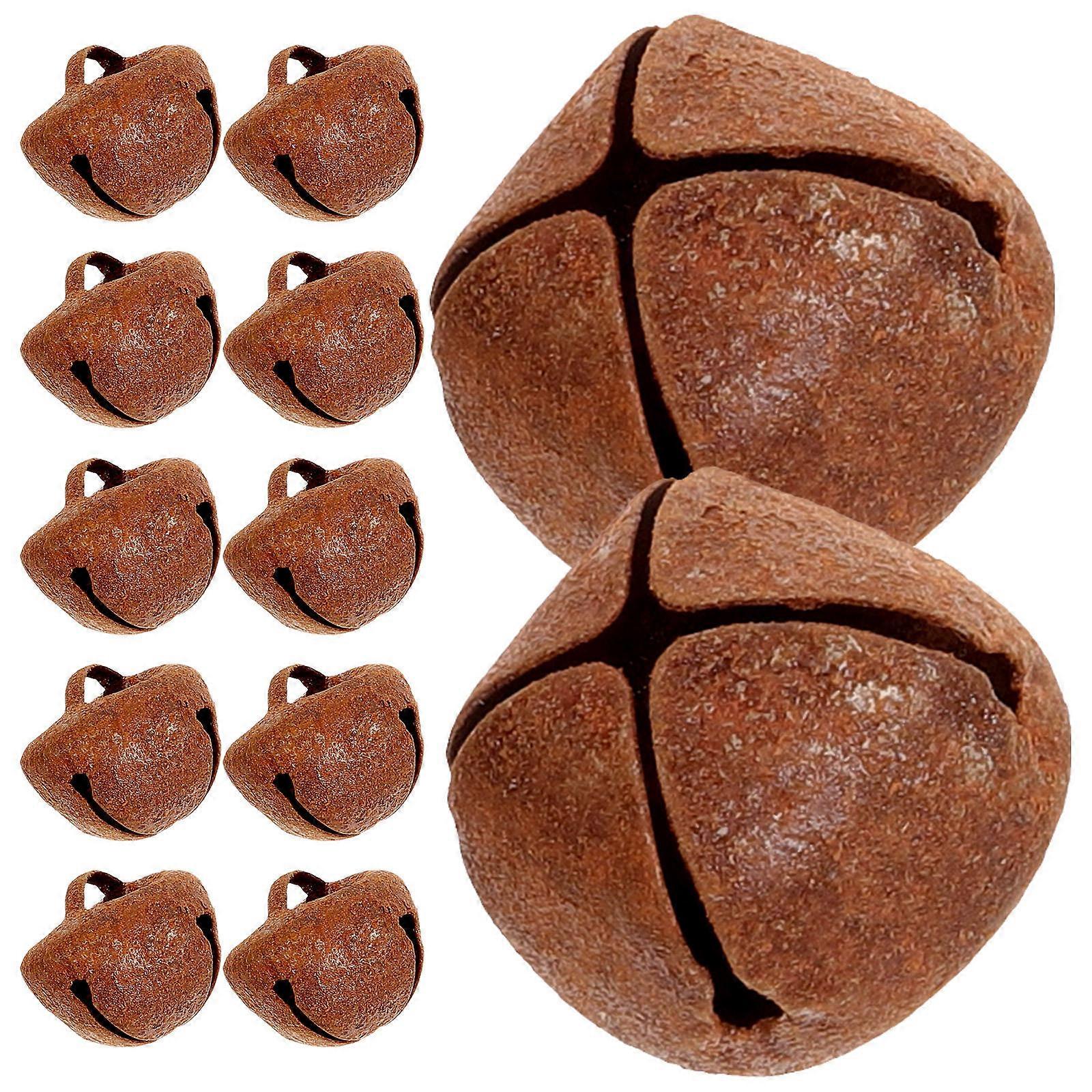 Small Craft Bells Hanging Decoration Brown Metal Bell with Star-Shape Cutouts for DIY Enthusiasts 100Pcs