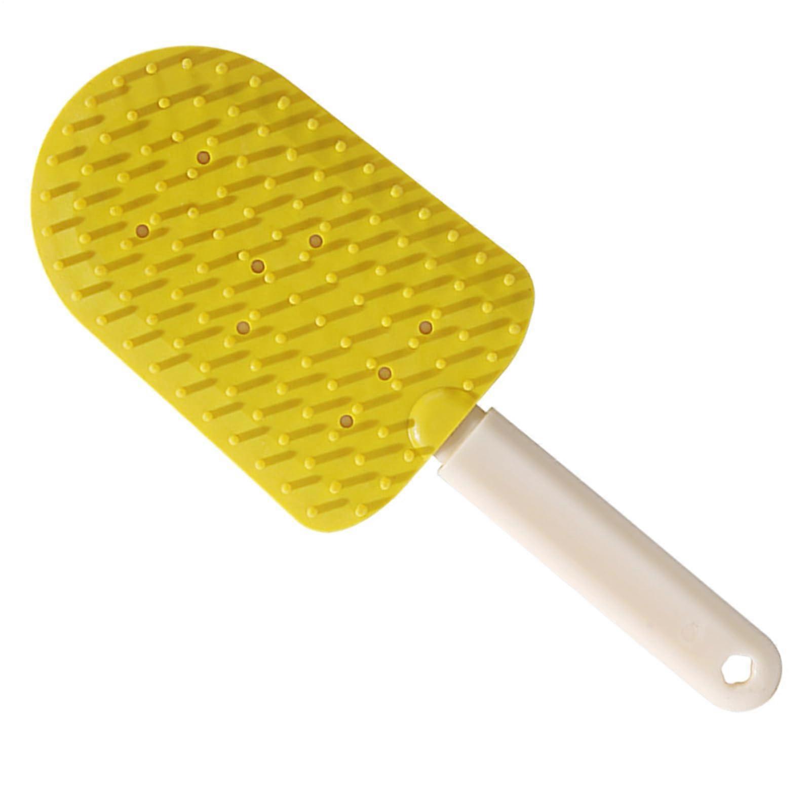 Cat Hair Removal Comb, Gentle Dematting Tool with Ergonomic Non-Slip Handle, Ice Cream Design Brush for Puppies, Yellow