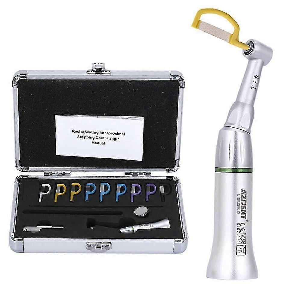 4:1 Reduction Contra Angle Dental Handpiece with Interproximal Strips and 1:1 Reciprocating Strip Polisher