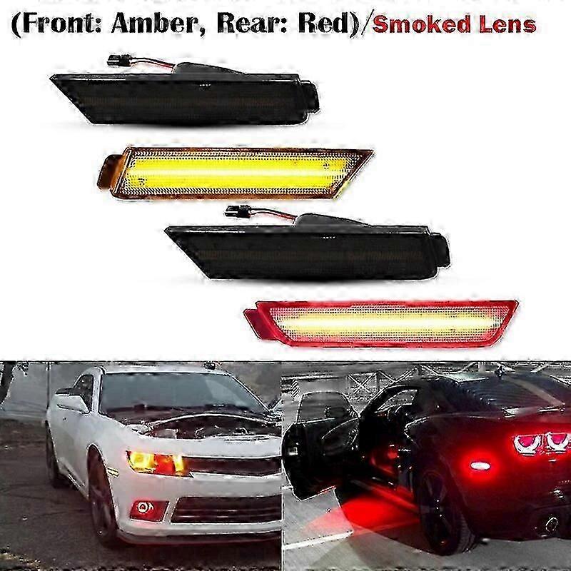Designed for Car Front & Rear Sidemarker Lamps Amber/White Red for 2010-2015 Compatible with Certain Brand Front Bumper LED Fender/Side Mark