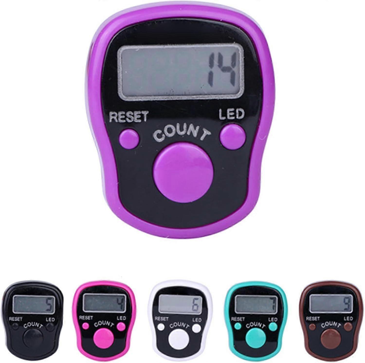 Finger Counter Electronic Digital LCD Display Counter Manual Counting Counter 6 Pieces Random Colors Counting Counter