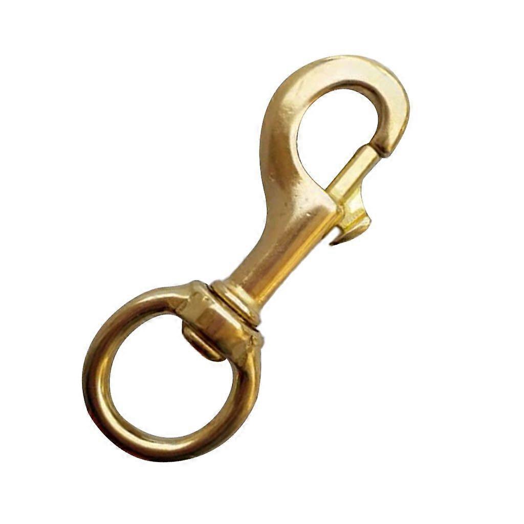 Heavy Duty Round Pure Brass Single Sided Swivel Snap Hook for Belts, Leashes, and Bags - 2 Inch Size, Durable Design