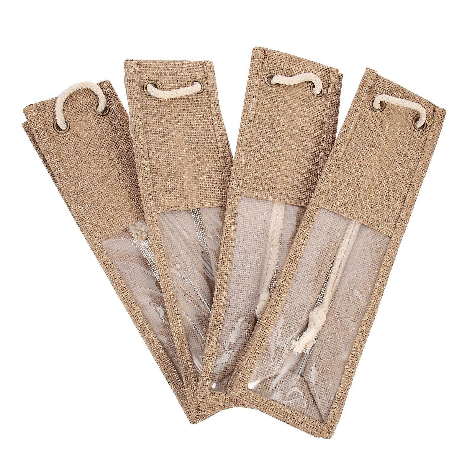 Here's a refined and professional product description for your **4pcs Jute Holder Reusable Burlap Pouch**:
### 4PCS Jute Holder – Reusable Burlap