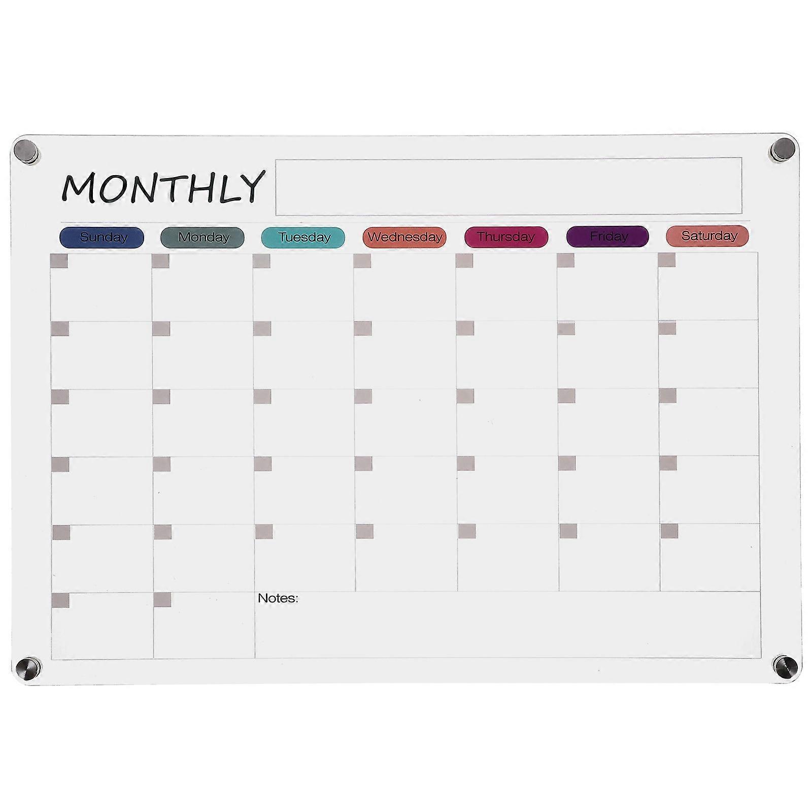 Writing Board Acrylic Monthly Planner Clear Schedule Plan Board Home Use Office Use 1Set