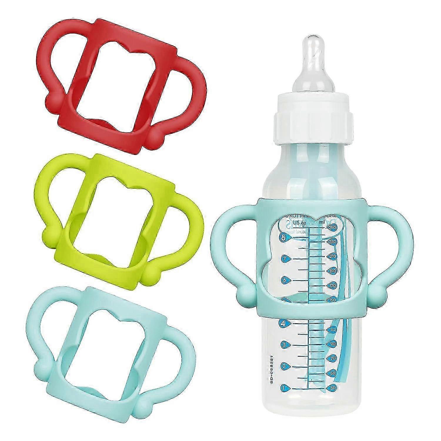 مقابض الزجاجات لزجاجات الأطفال الضيقة من دكتور براون ، حامل زجاجات الأطفال مع مقابض سهلة الإمساك بها