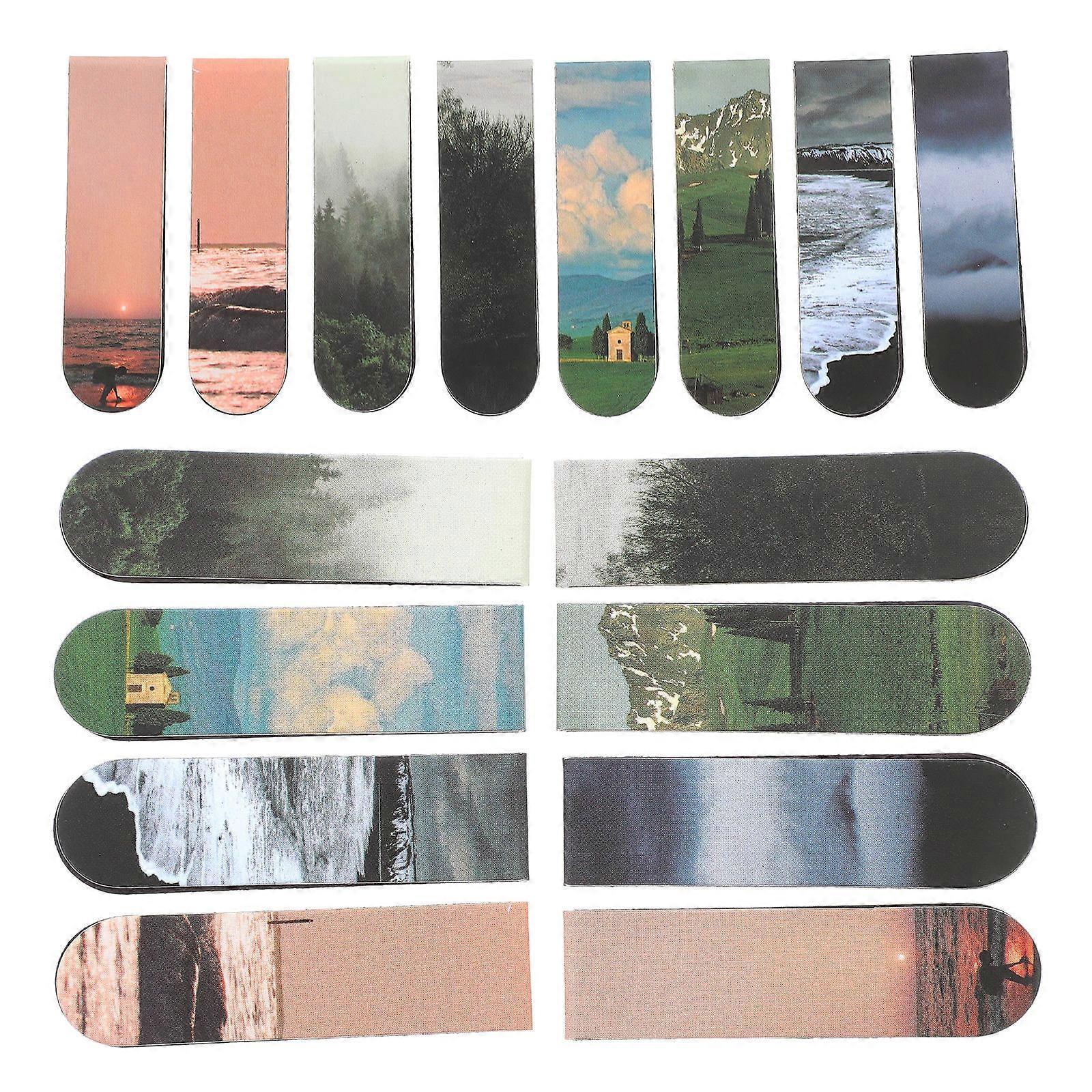Magnetic Book Marks Artistic Bookmarks Novelty Reading Enthusiasts Assorted .80X1.30X0.10cm Magnetic Page Marker 16Pcs
