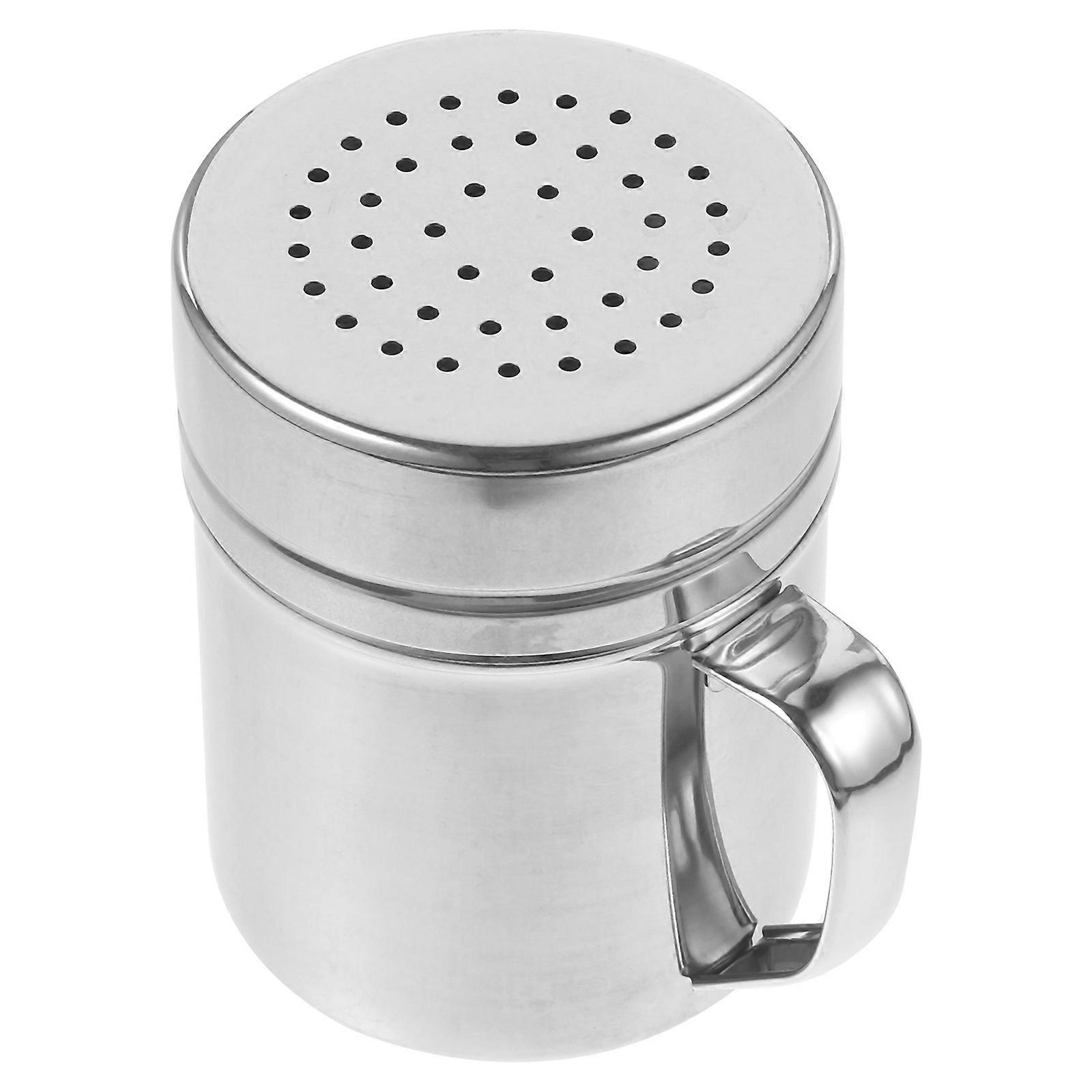 Flour Shaker Stainless Steel Seasoning Canister Kitchen Use Silver 9.50X9.20X6.80CM Precise Usage Control 1Set