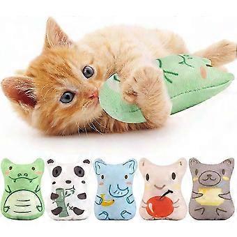 Plüsch-Katzenspielzeug mit Katzenminze, langlebiges Kauspielset für Kätzchen und Katzen - 5-teilige interaktive Zahnpflegekollektion